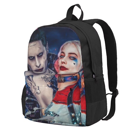 Harley Quinn Joker Laptop Backpack Large Capacity Casual Daypack Satchel Bookbag Outdoor Knapsack Rucksack