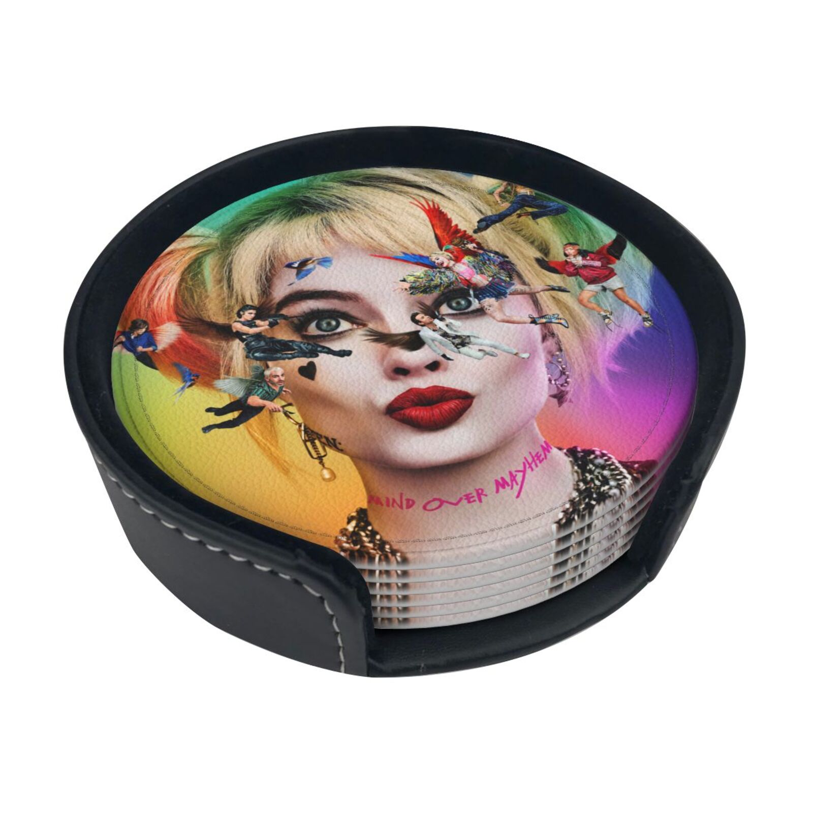 Harley Quinn Leather Coasters Protect Furniture From Water Marks And