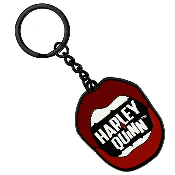 Harley Quinn Lips Enamel Metal Keychain