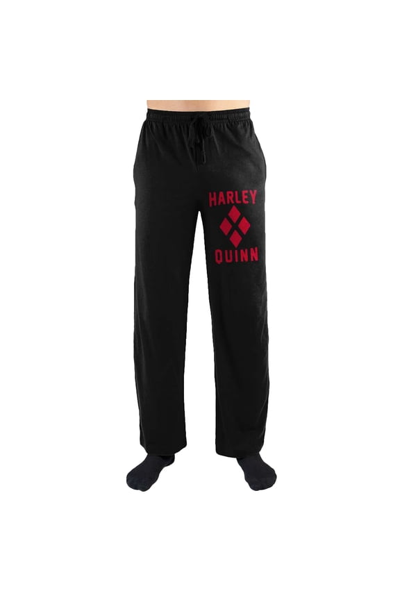 Harley Quinn Logo Print Men's Sleepwear Sleep Pajama Pants-Medium