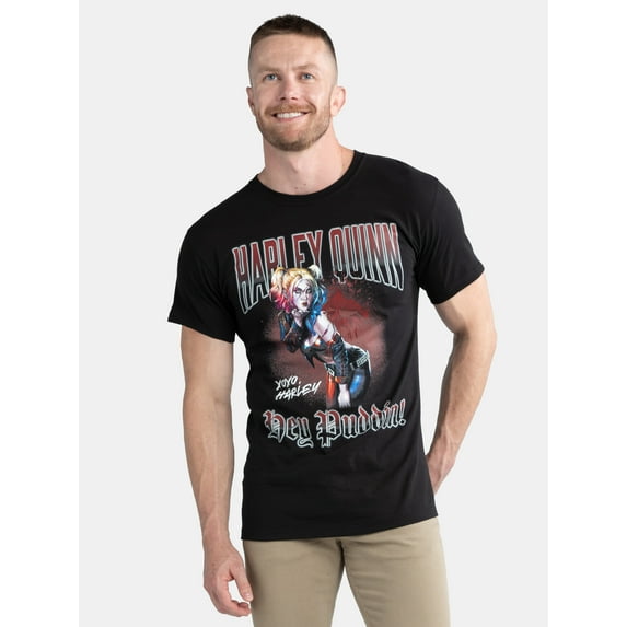 Harley Quinn Men's & Big Men's Cotton Y2K Graphic Tee, Sizes S-3XL