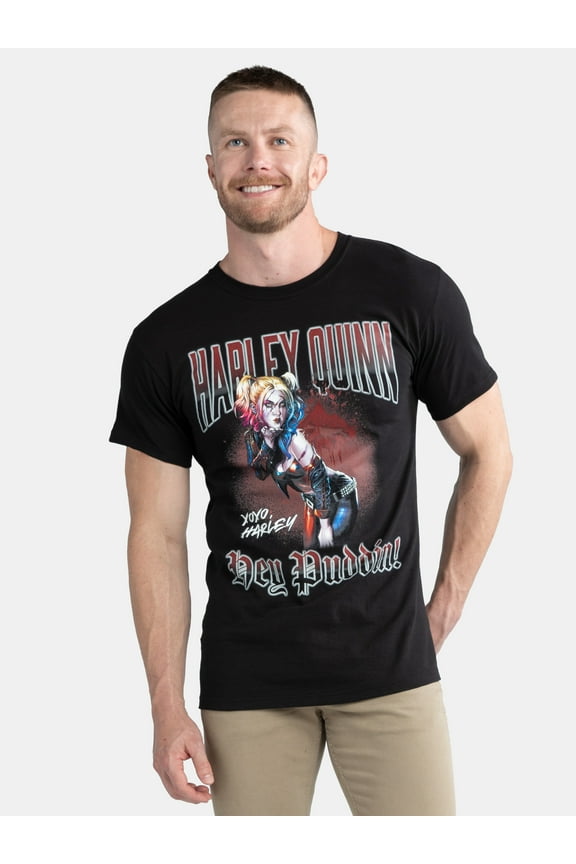Harley Quinn Men's & Big Men's Cotton Y2K Graphic Tee, Sizes S-3XL