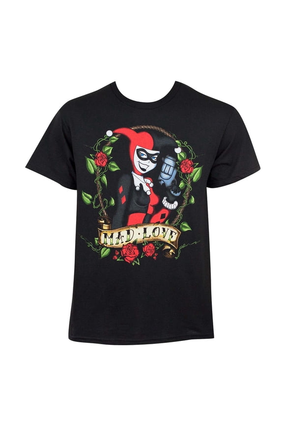 Men's Black Mad Love T-Shirt-Small