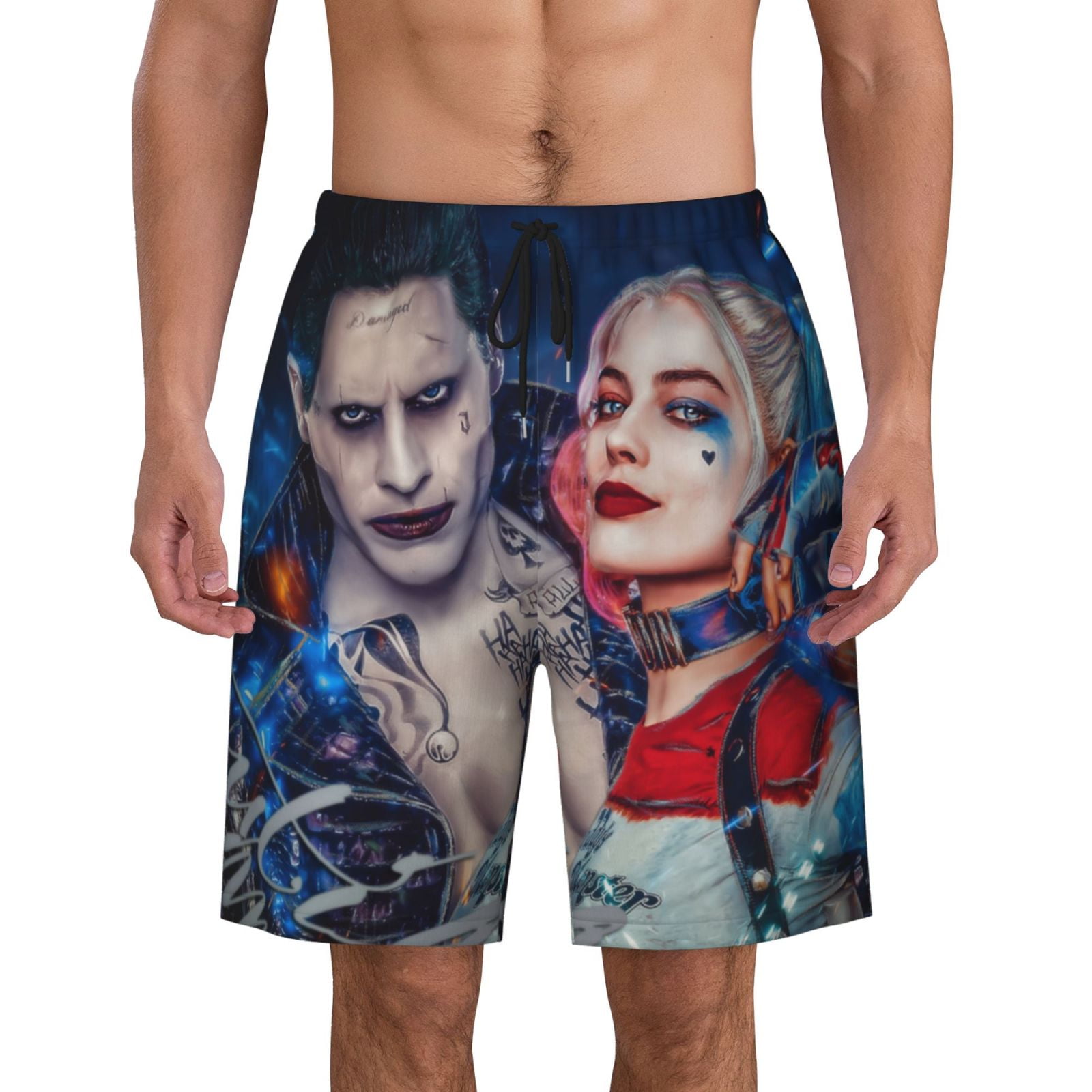 Harley Quinn Mens Swim Trunks Quick Dry Board Shorts With Mesh Lining — free download