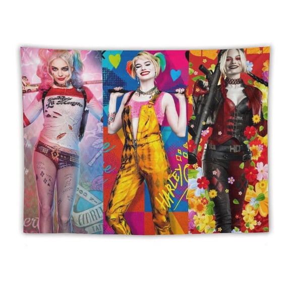 Harley Quinn Movie Character Tapestry Luxury Wall Hanging Tapestries Decoration For Living Room Bedroom Dormitory Mural Blanket Wall Art Tapestry