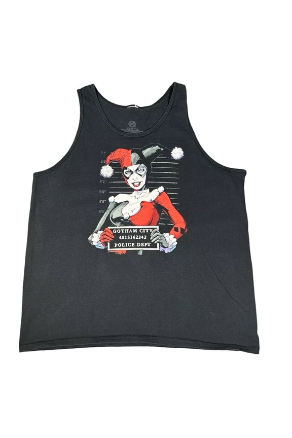 Harley Quinn Mugshot DC Comics Men's Tank Top Size Small