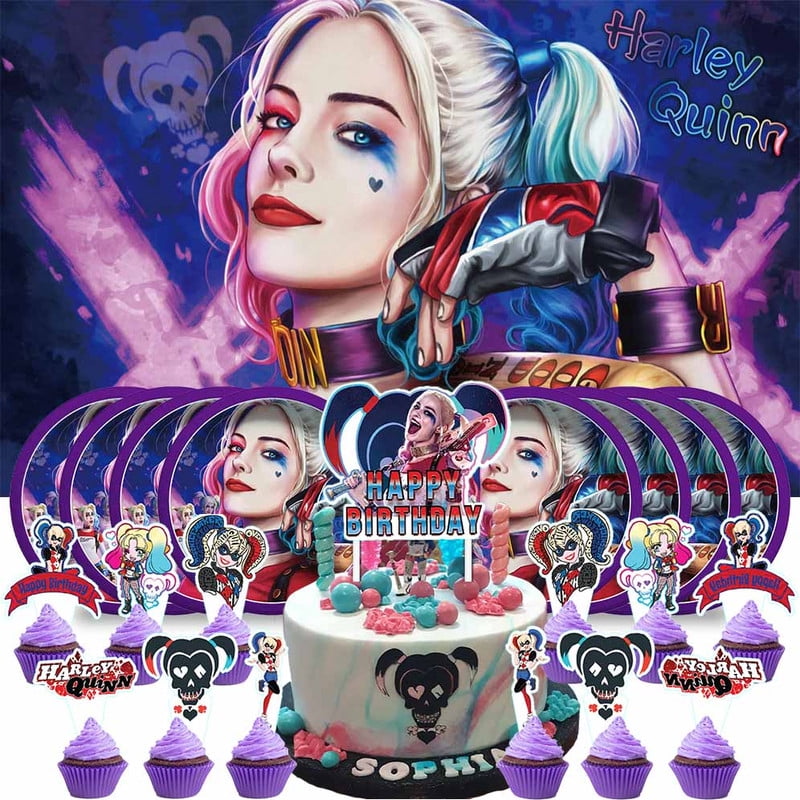 Harley Quinn Party Supplies Decor Decorations Plates Movie Background ...