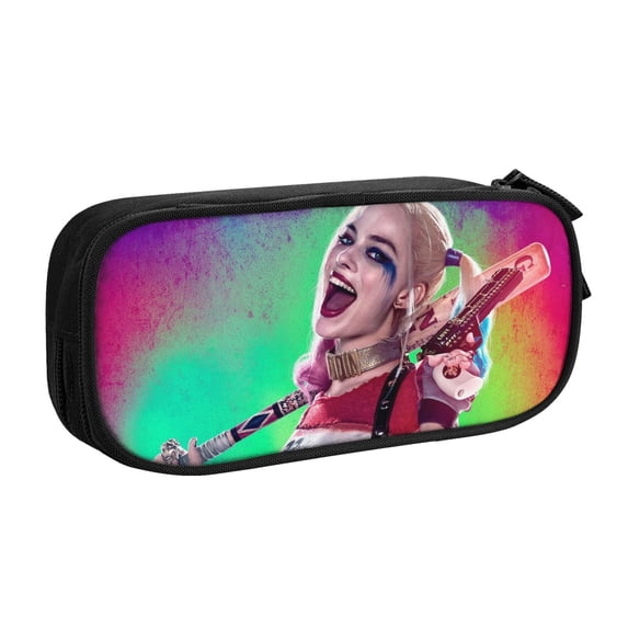Harley Quinn Pencil Case, Large Capacity Pencil Pouch, Aesthetic Zipper Pen Case Pencil Box for Office Supplies