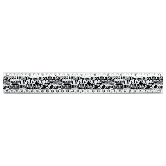 Harley Quinn Ransom Pattern 12 Inch Standard and Metric Plastic Ruler