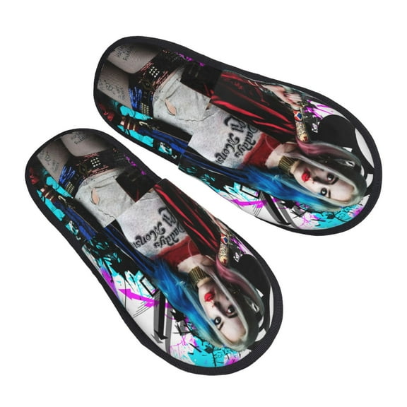 Harley Qu-in Slippers for Women Men Cotton Home Slippers Soft Fleece for Indoor Outdoor