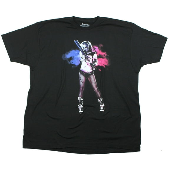 Harley Quinn Suicide Squad Mens T-Shirt - Good Night Bat Swing Standing Pose (X-Large)