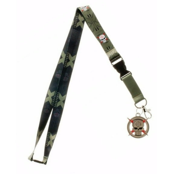 Harley Quinn Suicide Squad Task Force LANYARD w/ID Holder and Charm Keychain