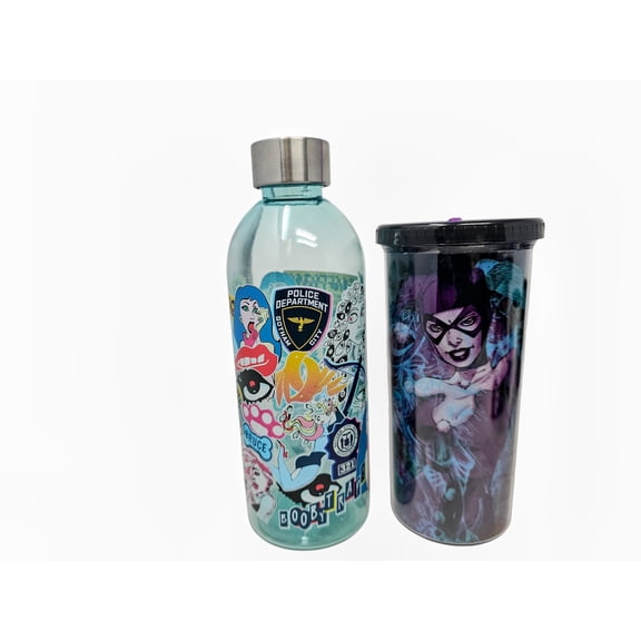 Harley Quinn Tumbler and Water Bottle Gift Set