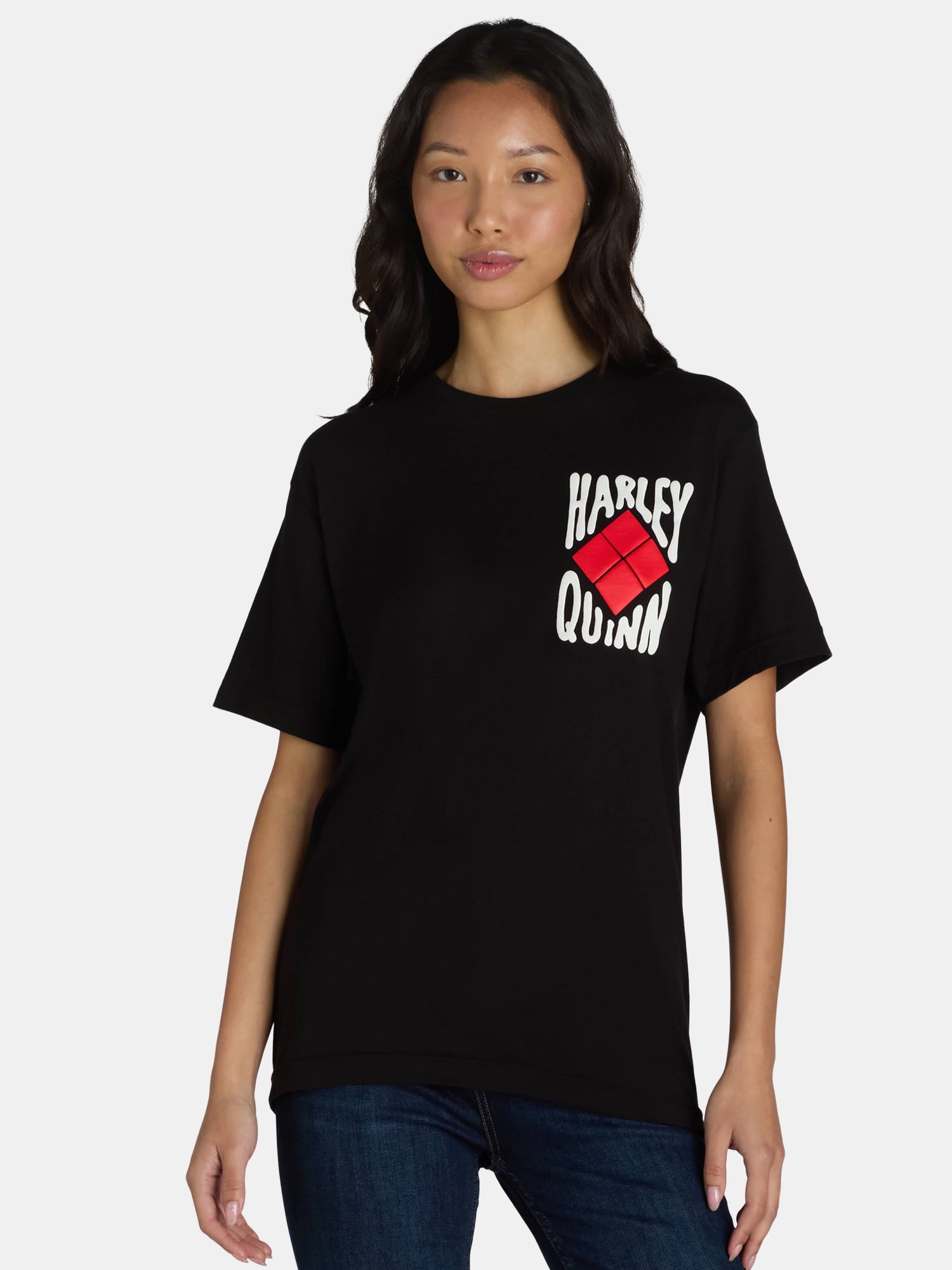 Harley Quinn Licensed Graphic Short Sleeve Tee, Womens