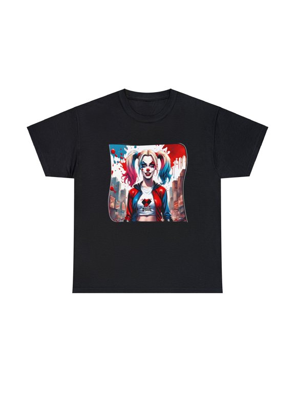 Harley Town Dream T-shirt Unisex, Harley Quinn comics fan art. Heavy Cotton Tee Premium 100% Cotton Sizes XS-XXXL. Hot girlfriend geeky gift