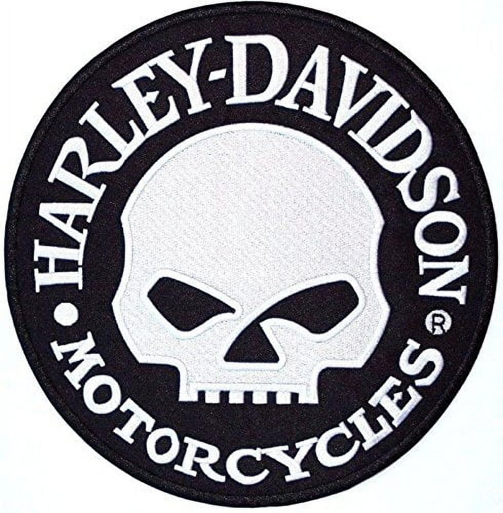 Harley Willie G. Skull Embroidered Motorcycle Patch Large (9")- by Nixon Thread Co.