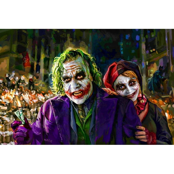 HarleyQuinn And Joker - CANVAS OR PRINT WALL ART