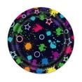 thumbnail image 1 of Harlier 16 Pcs Neon Plates Party Supplies, 9 Inch Glow Birthday Party Disposable Paper Dessert Plates Tableware, Glow in Dark Theme Party Supplies Colorful Graffiti Party Decoration Favors, 1 of 6