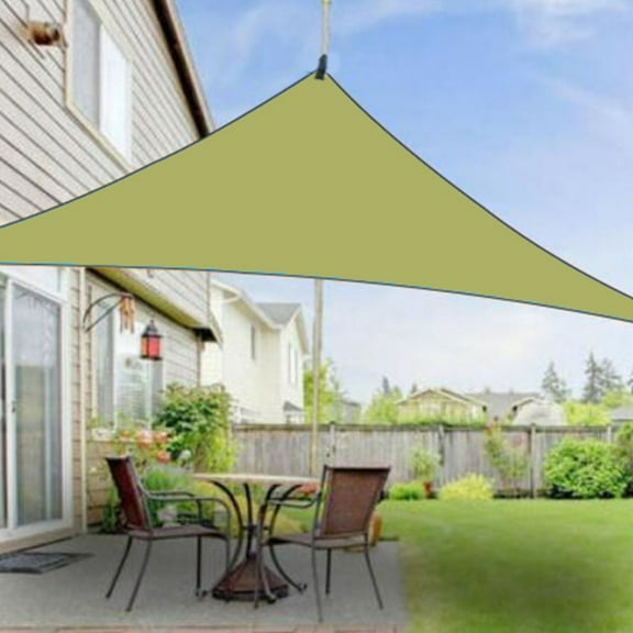 Harlier 19.7' x 19.7' x 19.7' Sun Shade Sail Beige Triangle Patio Canopy, UV Block Waterproof Polyester Canopy for Patio Awning Garden Backyard Playground Lawn Sand Outdoor Activities