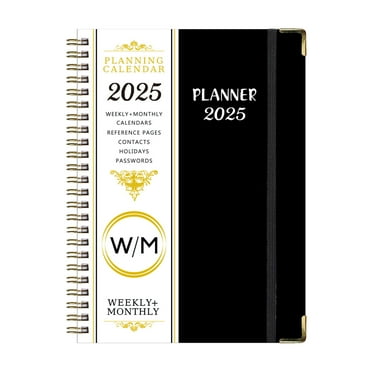 Harlier 2025 Appointment Book/Planner, Weekly & Monthly, 6.2" x 8.5", 30-Minute Interval, Jan. 2025 - Dec. 2025, 2025 Daily Hourly Planner with Tabs, Thick Paper, Spiral Binding, Black