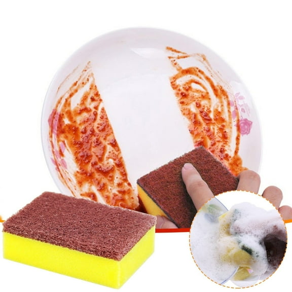 Harlier 2PCS Scrub Kitchen Sponges, Heavy Duty Scrub Sponges for Cleaning, Dish Sponges for Washing Dishes, Dual Sided Cellulose Sponge Effectively Cleans Dishes, Pots, and Pans