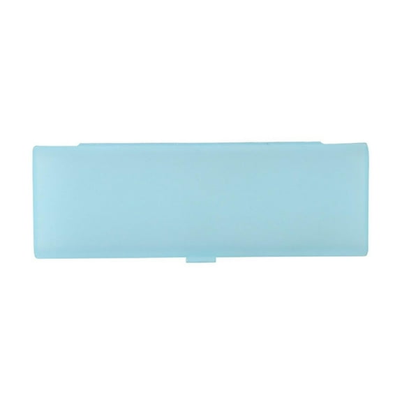 Harlier 3 Colors Plastic Pencil Box, Large Capacity Pencil Frosting Boxes with Snap-tight Lid, Stackable Design and Stylish Office Supplies Storage Organizer Box, Blue