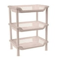 thumbnail image 1 of Harlier 3 Tier Plastic Storage Shelf Rack, 14.2-Inch Tall Floor Storage Shelving with Drainage Holes, Plastic Narrow Shelves for Small Space, Multipurpose Shelving Unit for Bathroom Kitchen, 1 of 6