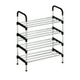 thumbnail image 1 of Harlier 4-Tier Stackable Shoe Rack, High Capacity Adjustable Shoe Shelf Storage Organizer, Heavy Duty Metal Free Standing Shoe Rack for Entryway Closet Doorway (Black), 1 of 7