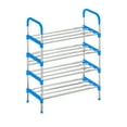 thumbnail image 1 of Harlier 4-Tier Stackable Shoe Rack, High Capacity Adjustable Shoe Shelf Storage Organizer, Heavy Duty Metal Free Standing Shoe Rack for Entryway Closet Doorway (Blue), 1 of 7