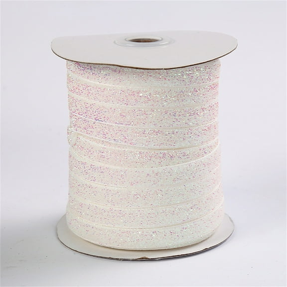 Harlier 50 Yards Metallic Glitter Ribbon, 3/8" (10mm) Medium Sparkle Ribbon Sewing Craft Trim, Polyester Glitter Ribbon for Gift Warpping DIY Crafts Party Christmas Decoration Hair Bows
