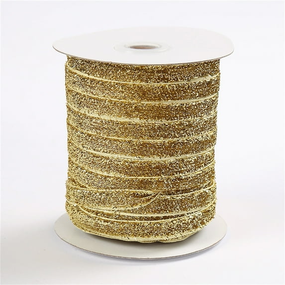 Harlier 50 Yards Metallic Glitter Ribbon, 3/8" (10mm) Medium Sparkle Ribbon Sewing Craft Trim, Polyester Glitter Ribbon for Gift Warpping DIY Crafts Party Christmas Decoration Hair Bows