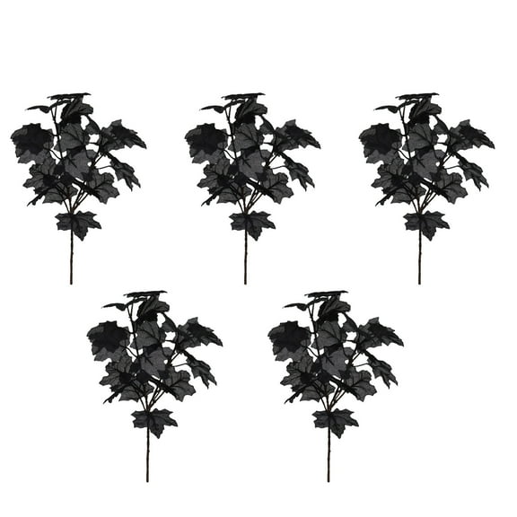 Harlier 5Pcs Artificial Maple Leaves Branches, 13.4" Fake Fall Maple Shrubs Faux Autumn Maple Leaf Stems Plant for Home Office Table Centerpieces Wedding Thanksgiving Decor