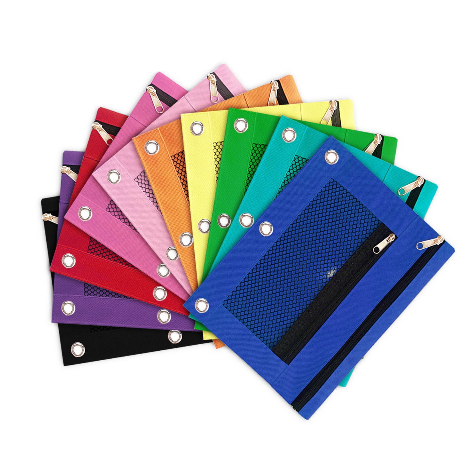 Harlier 6PCS Pencil Pouch for 3 Ring Binder, Binder Pencil Case with