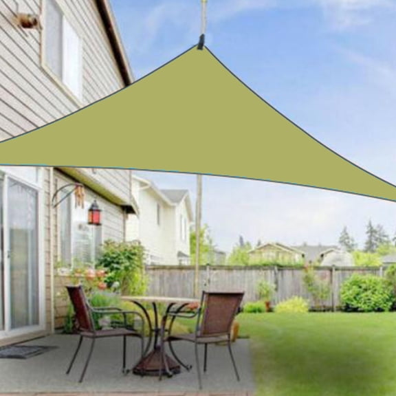 Harlier 9.8' x 9.8' x 9.8' Sun Shade Sail Beige Triangle Patio Canopy, UV Block Waterproof Polyester Canopy for Patio Awning Garden Backyard Playground Lawn Sand Outdoor Activities