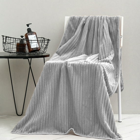 Harlier American Bath Towels, Cotton Turkish Towel Set, Super Soft & Absorbent Quick-Dry Bathroom Towels, 27.6x55.1 Inch - Gray