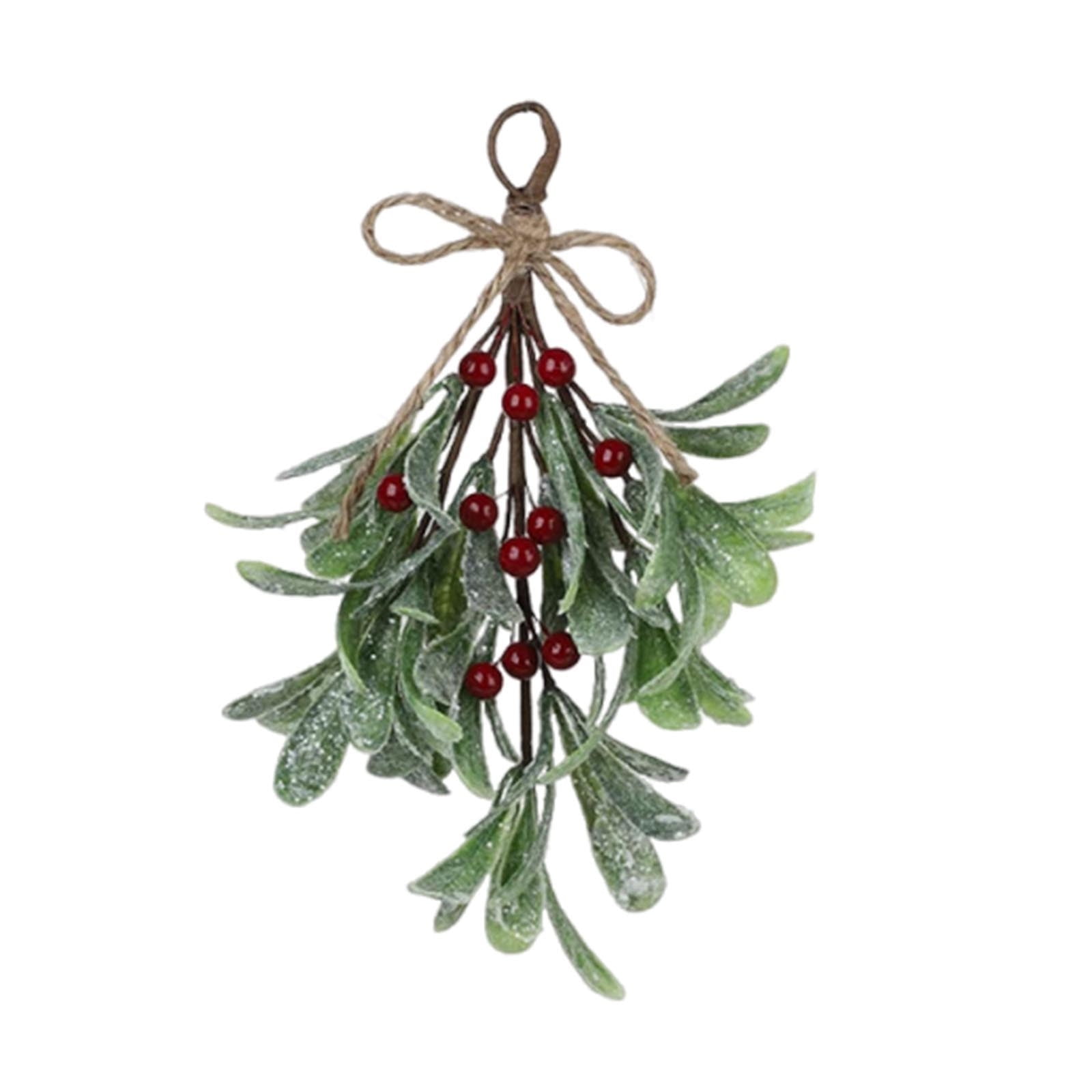 Harlier Artificial Mistletoe Picks, 9.1inch Christmas Mistletoe ...