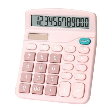 Harlier Basic Standard Calculators, Mini Digital Desktop Calculator with 8-Digit LCD Display, Battery Solar Power Smart Calculator Pocket Size for Home School for Kids (Pink)