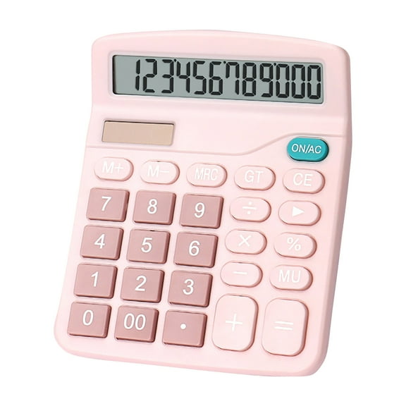 Harlier Basic Standard Calculators, Mini Digital Desktop Calculator with 8-Digit LCD Display, Battery Solar Power Smart Calculator Pocket Size for Home School for Kids (Pink)