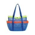thumbnail image 1 of Harlier Beach Mesh Bag with Divided Pocket, Sandproof Beach Tote Bags for Women Large Foldable Mesh Swimming Pool Travel Bags, Sea Blue, 1 of 7