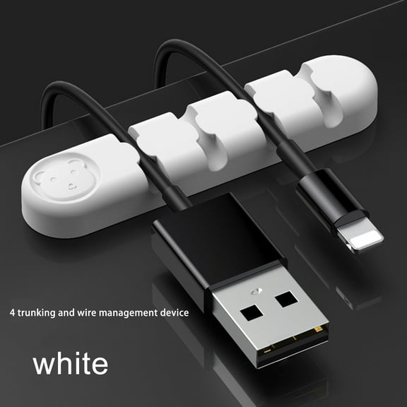 Harlier Cable Holder Clips, Cable Management Cord Organizer, USB Charging Clips Silicone Self Adhesive Wire Holders for Office Home Desktop USB Charging Cable Power Cord Mouse Cable