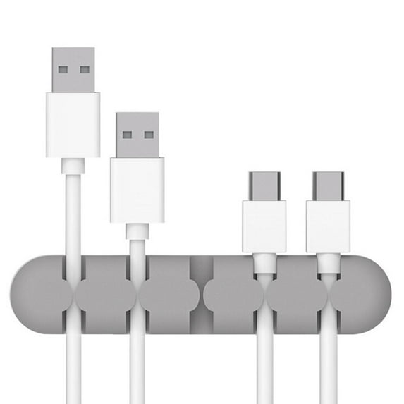 Harlier Cable Holder Clips, Cable Management Cord Organizer Clips, Self Adhesive for Desktop USB Charging Cable, Nightstand Power Cord Mouse Cable Wire PC Office Home (Gray)
