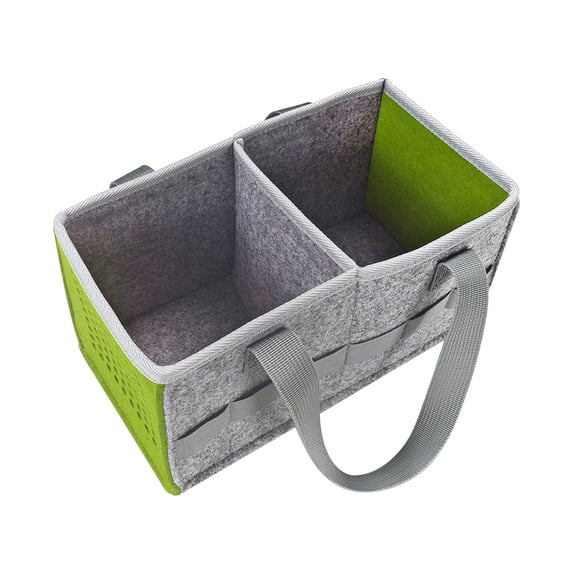 Harlier Carrying Case for Starter Set, Large Felt Cloth Portable Organizer Case, Travel Storage Carrying Bag with Handle for Audio Player and Figures, Outdoor Hand Bag (Green)