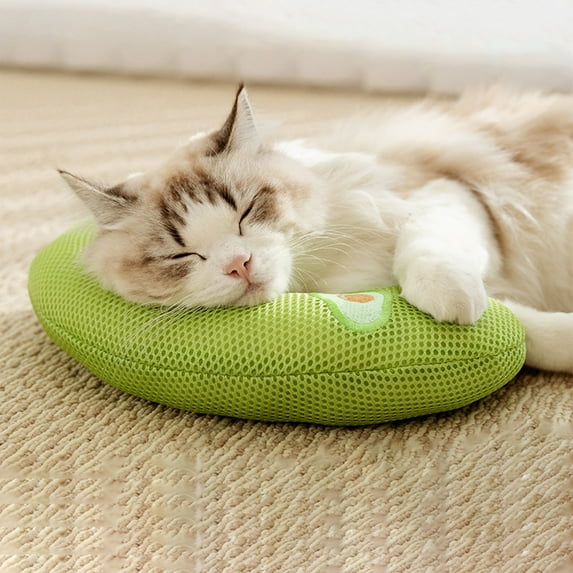 Harlier Cat Pillow, Dog Pillow, Claming Pillows for Small Dogs and Cats, Joint Relief Sleeping Improve Pet Neck Pillow, Deep Sleep Fluffy & Cozy Pet Calming Toy, Machine Washable (Green)