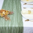 thumbnail image 1 of Harlier Cheesecloth Table Runner, 35x71 Inch Boho Gauze Table Runner, Cheese Cloth Long Romantic Table Runner for Wedding Bridal Shower Birthday Party Table Decor (Dusty Sage Green), 1 of 7