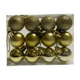 thumbnail image 1 of Harlier Christmas Balls Ornaments, 12pcs 1.1" Shiny Xmas Tree Decorations, Holiday Hanging Balls-3 Style Shatterproof Birthday Easter Holiday Wedding Christmas Ornaments (Gold), 1 of 6