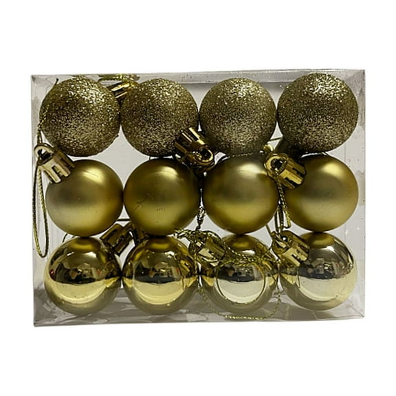 Harlier Christmas Balls Ornaments, 12pcs 1.1" Shiny Xmas Tree Decorations, Holiday Hanging Balls-3 Style Shatterproof Birthday Easter Holiday Wedding Christmas Ornaments (Gold)
