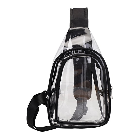 Harlier Clear Sling Bag, Clear Crossbody Bag Stadium Approved, Transparent Chest Daypack for Hiking, Stadium or Concerts