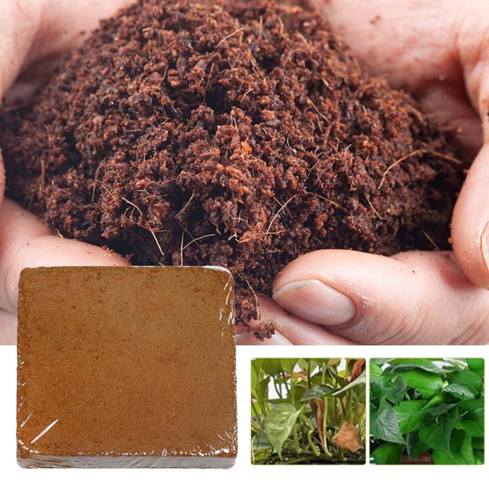 Harlier Compressed Coco Coir Bricks for Plants, 100% Organic Coco Coir Fiber Coconut Husk Bark Core with Low EC and PH Balance for Flowers Planting Gardening Potting Soil Substrate Herbs