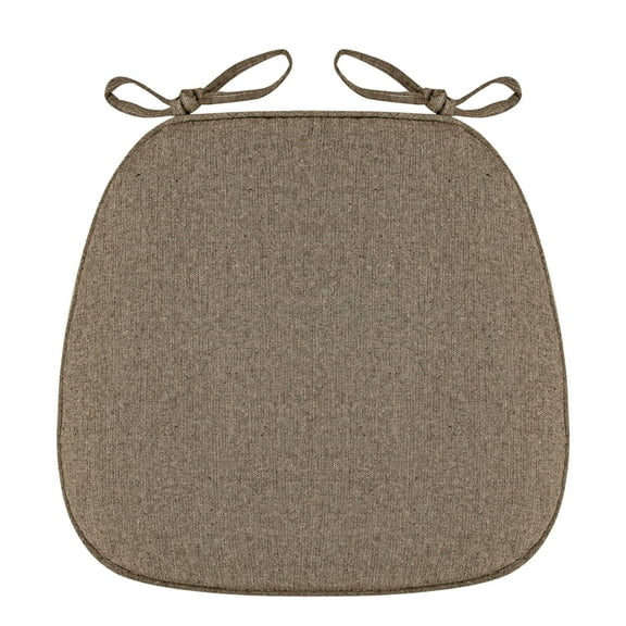 Harlier D-Shaped Chair Cushions for Dining Chairs with Ties and Removable Cover, 1.2'' Thick Dining Kitchen Chair Pads, Indoor Dining Room Chair Cushions, 13.8'' x 16.1'', Brown