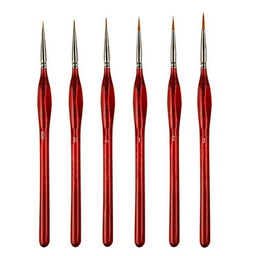 Harlier Detail Paint Brushes Set, 6PC Miniature Brushes for Fine Detailing & Art Painting, Small Tiny Paint Brush Perfect for Acrylic, Paint by Number, Figurine, Craft, Models (Wood)